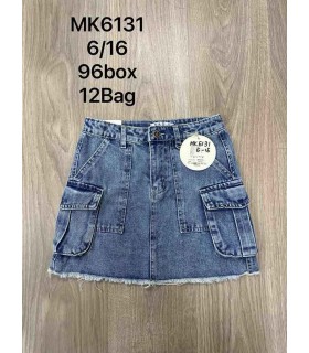 Spódnica dziewczęca jeansowa 0504V215 (6-16, 12)