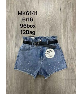 Szorty dziewczęce jeansowe 0504V218 (6-16, 12)