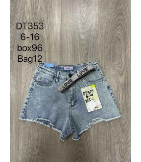 Szorty dziewczęce jeansowe 0504V224 (6-16, 12)