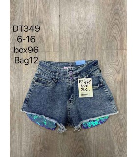 Szorty dziewczęce jeansowe 0504V231 (6-16, 12)