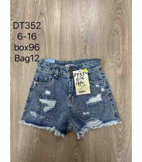 Szorty dziewczęce jeansowe 0504V233 (6-16, 12)