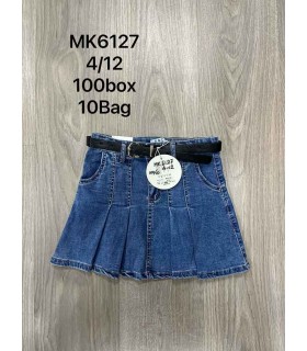 Spódnica dziewczęca jeansowa 0504V242 (4-12, 12)