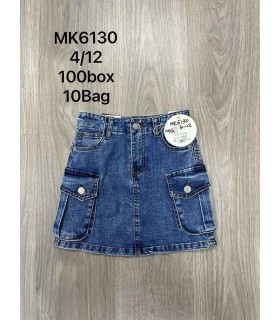 Spódnica dziewczęca jeansowa 0504V243 (4-12, 12)