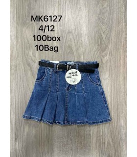 Spódnica dziewczęca jeansowa 0504V250 (4-12, 12)