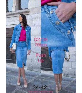 Spódnica damska jeansowa. Made in Italy 1404N174 (34-42, 10)