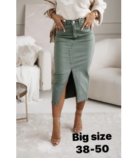 Spódnica damska jeansowa, Duże rozmiary. Made in Italy 1404N193 (38-50, 10)