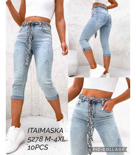 Rybaczki damskie jeansowe - Duże rozmiary 2104V034 (M-4XL, 10)