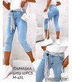 Rybaczki damskie jeansowe - Duże rozmiary 2104V035 (M-4XL, 10)