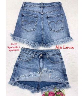 Spódnica z szorty damskie jeansowe 2204V020 (XS-XL, 10)