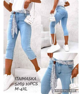 Rybaczki damskie jeansowe - Duże rozmiary 2304V061 (M-4XL, 10)