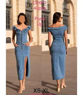 Sukienka damska jeansowa  2504N191 (XS-XL, 10)