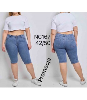 Spodenki jeansowe damskie, Duże rozmiary 2804N252 (42-50, 4)