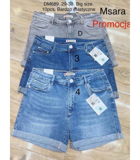 Szorty damskie jeansowe - Duże rozmiary 1506V014 (29-38, 12)
