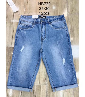 Spodenki damskie jeansowe - Duże rozmiary 1706V050 (28-36, 12)