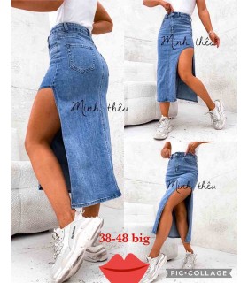 Spódnica damska jeansowa - Duże rozmiary 2206V129 (38-48, 10)