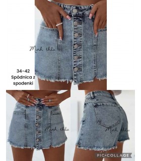 Spódnica- szorty damskie jeansowe 0407V109 (34-42, 10)
